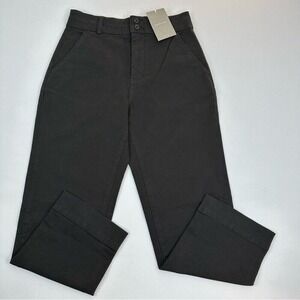 Everlane‎ NWT The Organic Straight-Leg Pant Black Organic Cotton Size 6